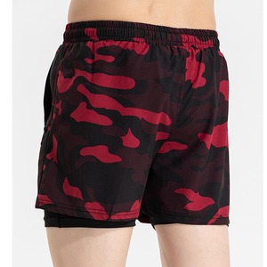 High Quality Sublimation Mens 2 in 1 Quick Dry Breathable Eco-Friendly Knee Length Training Shorts Athletic Gym Wear - Product Image 4