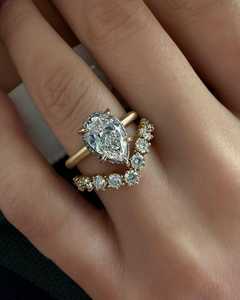Custom Lab Grown <b>Diamond</b> Engagement <b>Rings</b> 10K 14K 18K Solid Gold Halo Satin Matte Round Marquise Pear Emerald Cut Wedding Bands - Product Image 2