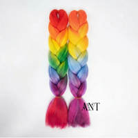 Extensions de cheveux synthétiques tressés Jumbo Ombré Vibrant de 24 pouces en fibre haute température pour tresses en boîte – Vente en gros