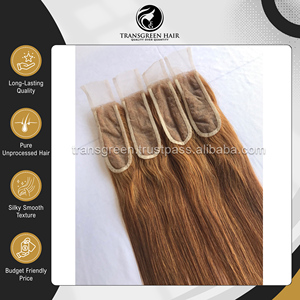 Cheveux lisses péruviens 100% de qualité supérieure, très demandés # Extensions de cheveux humains en dentelle longue 4 couleurs avec closure 2x6 à prix réduit - Product Image 5
