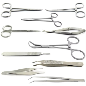 Kit de Instrumentos de Disección Básico de Alta Calidad, Tijeras Quirúrgicas, Pinzas Dentales, Pinzas de Laboratorio (9 Piezas) de Acero Inoxidable - Product Image 1
