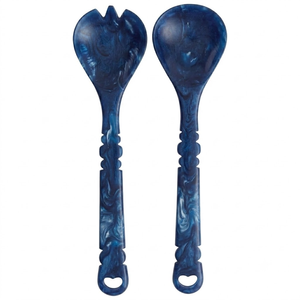Ensemble d'ustensiles de service pour salade en résine faits à la main, luxueux, touche artistique, écologique, passe au lave-vaisselle, passe au micro-ondes, FAIZA CRAFT - Product Image 4