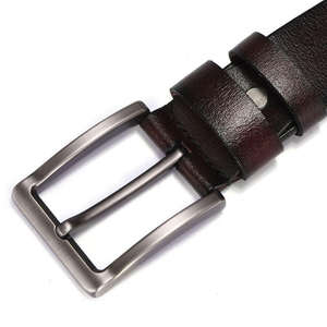 Ceinture en cuir de vachette JECCON pour homme, style décontracté, boucle à ardillon en alliage, imprimée, durable, largeur 38 mm, motif uni, modèle B51497-38 - Product Image 3