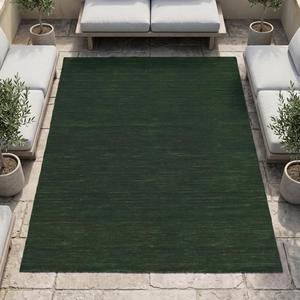 Luxury Solid Dark Green Hand Knotted Wool Area Rug Classic Floral Pattern Textured Design Living Room <b>Bedroom</b> - Product Image 5