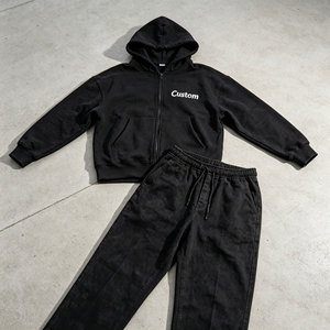 Survêtement rose à capuche pour filles, sweat-shirt à fermeture éclair intégrale avec impression personnalisée et pantalon assorti, tenue décontractée d'automne pour enfants - Product Image 5