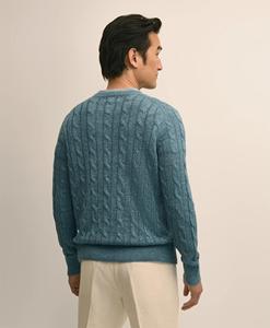 Pull en tricot bleu à col rond pour homme, coupe classique, couleur unie, sweat-shirt décontracté, vêtement d'automne - Product Image 2