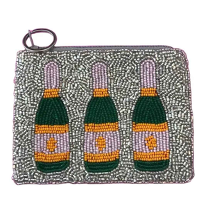 Porte-monnaie brodé de perles, motif étoile, pochette faite à la main, portefeuille perlé, étui à cartes zippé, petites trousses de maquillage, perles de verre, porte-monnaie - Product Image 4