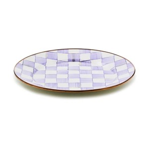 Oval <b>Ceramic</b> Serving <b>Plate</b> Plaid Pattern Retro Design Gold Rim Dishes & <b>Plates</b> - Product Image 5