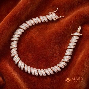 สร้อยข้อมือโซ่ทองคำชุบโรสโกลด์ประดับมอสซาไนต์ Maed Jewels IGI เครื่องประดับแฟชั่นฮิปฮอปสำหรับผู้หญิงผู้ชาย ของขวัญทันสมัย นิวยอร์กซิตี้ - Product Image 4