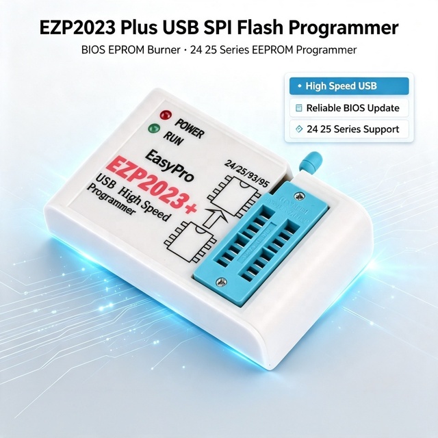 FYX Stock EZP2023+ USB SPI Flash Programmer Adapter Boards BIOS EEPROM Burner for 24/25 Series Programmers Emulators Debuggers