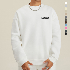 เสื้อสเวตเชิ้ตคอกลมผู้ชาย ผ้าฝ้ายฟลีซ 100% พิมพ์ลายดิจิทัลลายสัตว์ ทรงปกติ สวมใส่สบายสำหรับฤดูหนาว สีขาว - Product Image 1