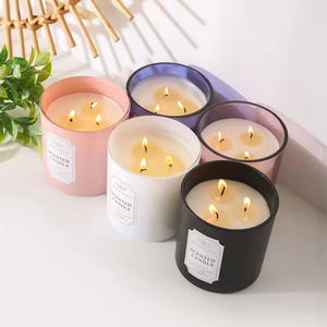 LANJO Custom Scented <b>Candle</b> 26 Oz Soy Wax Jar Black Three <b>Wick</b> Velas Aromatics Indoor Aromatherapy Gift for Women - Product Image 5