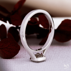 Anillo Solitario con Diamante Cultivado en Laboratorio con Corte Cojín en Oro Blanco de 10K, Certificación IGI, para Regalo de Compromiso, Boda o Aniversario - Product Image 3