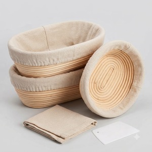 Bread Proofing Basket Handmade Natural Woven Sourdough Banneton Basket With Liner Dough Fermentation <b>Baking</b> Supplies - Product Image 6