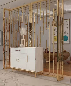 High Quality Luxury Design PVD Gold <b>Room</b> <b>Divider</b> Wall Foldable Stainless Steel Partition Panel Perfect for Living <b>Room</b> <b>Divider</b> - Product Image 1
