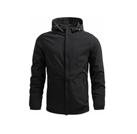 Veste coupe-vent imperméable à capuche pour homme, longue, décontractée, pour l'extérieur, couleur unie, fermeture éclair, en polyester, style été