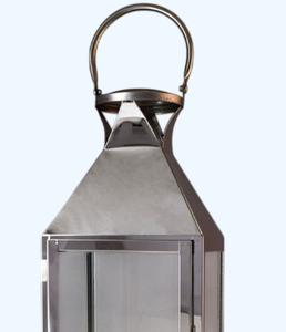 Venta al por Mayor de Fábrica: Linterna de Metal y Vidrio con Acabado Plateado Brillante, Linterna de Metal para Velas, Decoración de Interiores y Exteriores, Personalizable - Product Image 6