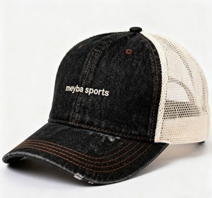 Casquette Trucker en Denim Meyba Sports, 6 Panneaux, Dos en Maille, Réglable, Décontractée, Unisexe, Printemps-Été, Adulte, Snapback - Product Image 1