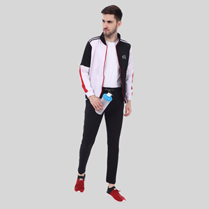 Survêtement de sport pour homme en velours premium, extensible dans les quatre sens, coupe ajustée, couleur unie, confortable, pour l'automne, le jogging et la course à pied - Product Image 2