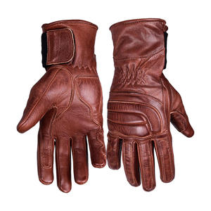 WARPRO INDUSTRY Full Finger Cowhide Racing Gloves with Pull on Closure Unisex Adjustable Wrist <b>Strap</b> Non Slip Cycling - Product Image 5