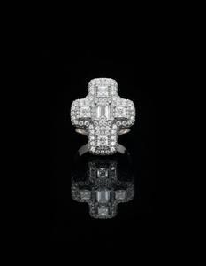 Hip Hop Cross <b>Ring</b> 10K 14K Gold Finish Luxury Religious Statement Jewelry <b>Ring</b> <b>Iced</b> Out Diamond Look 925 Sterling Silver - Product Image 4