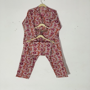 Ensemble de pyjama imprimé floral de qualité supérieure, vêtements de nuit en coton, vêtements de nuit et de détente bohèmes pour femmes, cadeau d'été - Product Image 5