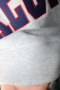 REUNION ASH GREY <b>Mock</b> <b>Neck</b> Sweatshirt 100% BLUE Applique Embroidery wide <b>neck</b> Sweatshirt Finer Threads - Product Image 4