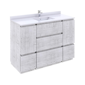 Muebles de Baño Modernos de Fácil Montaje, Sin Espejo, Mueble de Baño de Madera con Cajones y Lavabo Integrado, Venta al Por Mayor - Product Image 4