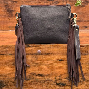 Sac à bandoulière en cuir véritable tendance à grande capacité avec franges pour femmes Sac à main en cuir véritable Sac à bandoulière en cuir de vache à poils - Product Image 5