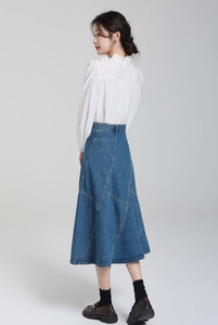 Nouvelle Collection 2026 : Jupes en jean ajustées décontractées pour femme, style skinny, été-automne, avec ceinture écologique respirante – Vente en gros - Product Image 5