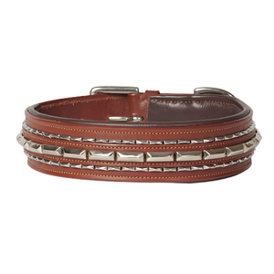 Collar de Perro de Cuero Genuino Resistente con Tachuelas, Extra Ancho, Acolchado, Ajustable, Duradero, Premium, para Perros, Ajuste Cómodo - Product Image 1