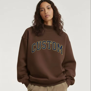 Sudadera de punto larga holgada de cuello simulado de forro polar de secado rápido, personalizada, de moda casual para mujer, nueva colección 2026, para invierno - Product Image 1