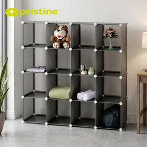 Estante de Almacenamiento de Plástico Rojo con Forma de Cubo, Unidad Apilable de 20 Cubos para Organización del Hogar, Diseño Moderno - Product Image 3