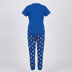 Conjunto de pijama azul de 2 piezas para mujer con estampado de pingüinos, top con cremallera frontal y pantalones largos, ropa informal para todas las estaciones - Product Image 2