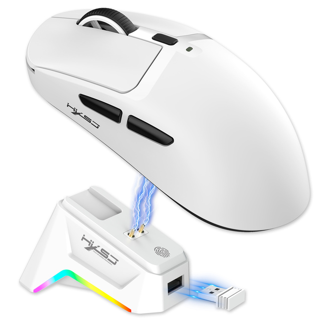 HXSJ T10 New Arrival Wireless Gaming Mouse 3D Style 6 Buttons Optical Mouse Right Lightweight Design Charging Dock for Laptop