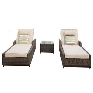 Adjustable <b>Backrest</b> Rattan Chaise Lounge Set with Cushions Outdoor Patio Sun Lounger - Product Image 1