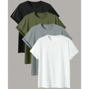 Plain Oversized T-Shirt Manufacturer Men Cotton Loose Fit Heavyweight Minimal Streetwear Casual Front Logo Vintage Acid Wash Tee - Product Image 6
