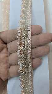 Ribete de encaje metálico Dabka colorido, ecológico y soluble en agua con bordado de cuentas para zapatos y bolsos, tamaño 15mm, ofertas al por mayor - Product Image 2