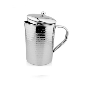 Taza de Acero Inoxidable Martillada con Tapa, Acabado Espejo de Alta Calidad, Resistente al Óxido, Diseño Moderno, para Uso en Hostelería - Product Image 3