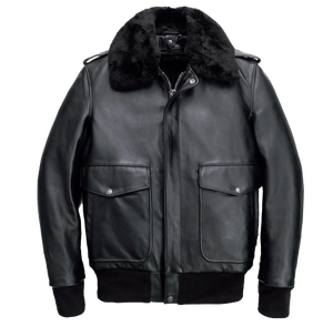 Chaqueta de Aviador Personalizada OEM para Hombre, de Cuero Genuino, con Forro de Piel de Oveja, Transpirable, Resistente al Viento, Estilo Bomber - Product Image 1