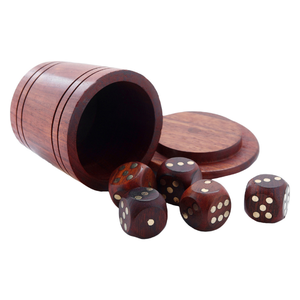 Jeu de dés carrés classiques en bois faits à la main, jeu de société éducatif pour la famille, jeu de table d'intérieur, décoration artisanale pour la maison - Product Image 2