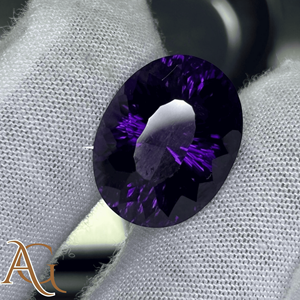 Ametista natural ovalada con corte cóncavo láser, tallado en intaglio, gema suelta tallada en morado para fabricación de joyas, precios al por mayor, cristal. - Product Image 1