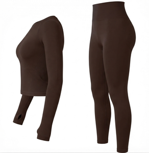 Wholesale Women's <b>Thermal</b> <b>Underwear</b> Crew Neck Elastic Waist 2-Piece Slim Fit Seamed Comfortable Quick Dry Base Layer Clothing - Product Image 3