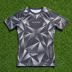 T-shirt de compression à manches courtes pour homme style Bape – Vêtement de sport géométrique pour l'entraînement et le fitness - Product Image 6