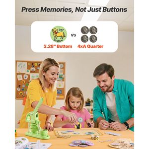 Macchina Ergonomica per la Creazione di Badge con 100 Pezzi di Componenti in Plastica Rinforzata, Taglierina Circolare da 2.28 Pollici, Chiavi Esagonali, Categoria Badge - Product Image 2