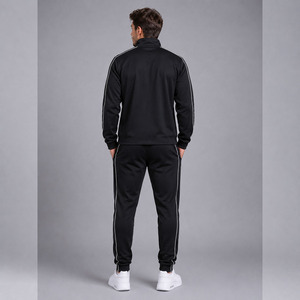 Custom Men Slim Fit Tracksuit <b>Set</b> Full Zip Jacket Jogger Pants Sportswear OEM Private Label Activewear - Product Image 2