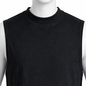 Camiseta sin Mangas para Hombre, Color Sólido, con Logotipo Personalizado, Corte Regular, Algodón de Alta Calidad, Camiseta Deportiva, Chaleco de Entrenamiento - Product Image 4