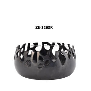 Bol en acier inoxydable Luxe Black Mirror Designer Poli Platinum Accent Dish Safe Made by Zahid Exports - Product Image 6