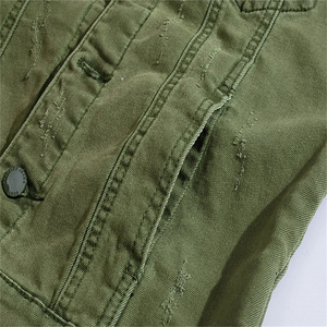Gilet en jean pour homme à col rabattu, couleur unie, décontracté, en coton tissé, simple boutonnage, pour le printemps - Product Image 5