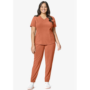 Summer New Design V Neck Solid Color Premium Quality Pharmacy Uniforms Medical Lab <b>Doctor</b> Hospital Scrubs Uniform <b>Set</b> - Product Image 4